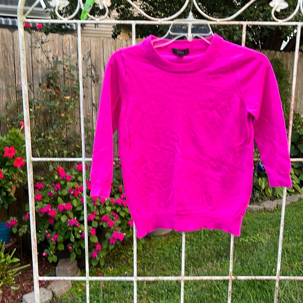 J. Crew Women's Crew Neck Sweater in Bright Pink